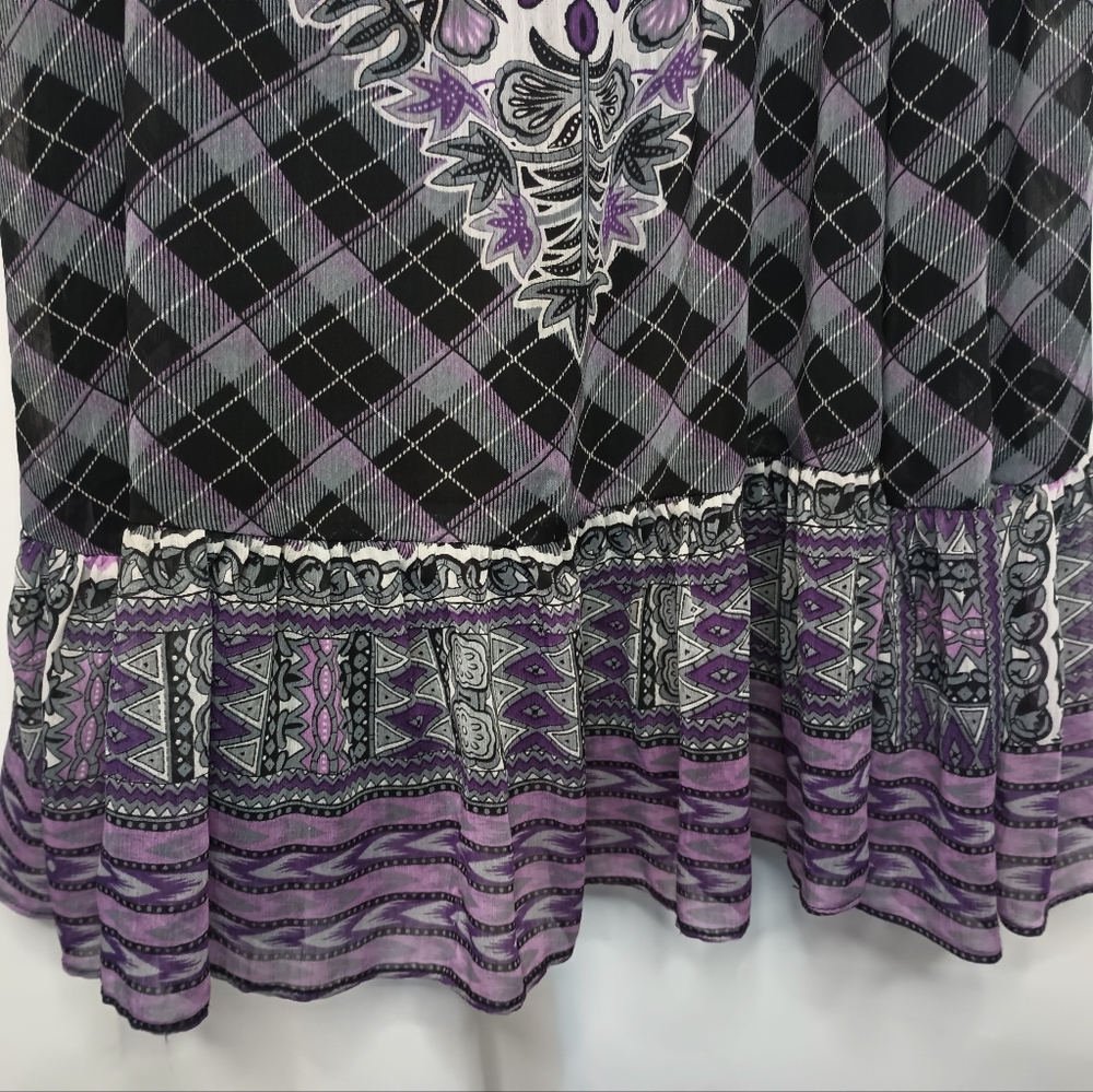 Vintage Twenty One Babydoll Dress Medium Purple Boho Festival Coachella - Picture 3 of 10